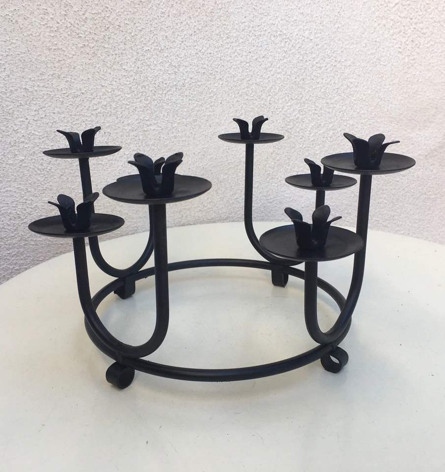 Candelabro MCM vintage 8 metal pequeño soporte 5"X10" Foto 3 de 4