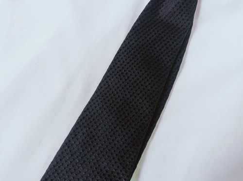 YVES SAINT LAURENT Men Black 100% Silk Woven Polka Dot Necktie Made In Italy - Picture 10 of 10
