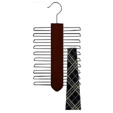12.5" Walnut Wood Vertical Multi Tie Hanger