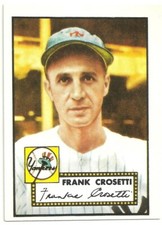 1983 TOPPS BASEBALL - 1952 REPRINT - FRANK CROSETTI - #384 - NEW YORK YANKEES 