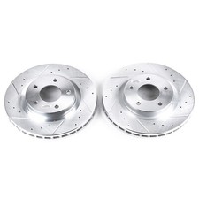 Power Stop - Front Drilled, Slotted and Zinc Plated Brake Rotor Pair for Eclipse