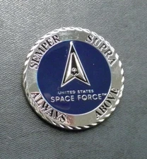 SPACE FORCE USSF SEMPER SUPRA CHALLENGE COIN 1.75 NEW IN CASE