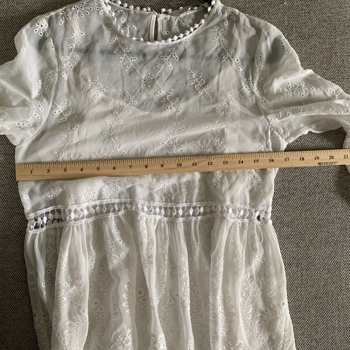 ZARA Women Floral Embroidered Dress 4786/078, White, Size S | eBay