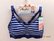 Playtex Nursing Seamless Racerback Crop Wirefree Bra Large Blue/Grey YYCEUS NWT