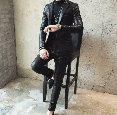 leather pants blazer