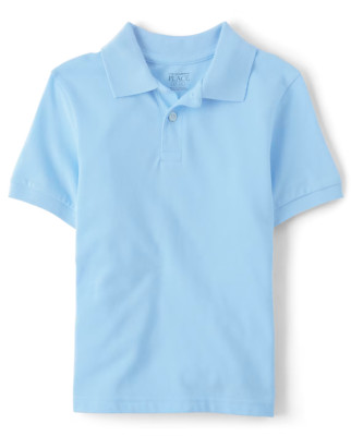 NEW The Children's Place Boys Light Blue Uniform School Polo Shirt Sz 14 XL 