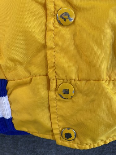 Vintage DeLong Varsity Damenpanthers Softballjacke groß gelb blau - Bild 15 von 23