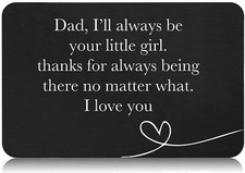 Father's Day Bridal Shower Gift Wallet Card Engraved Sentimental 3.4 in L x 2...