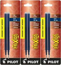Pilot FriXion Ball Erasable Gel Ink Refills, Fine Point, 3 Packs of 2 Refills