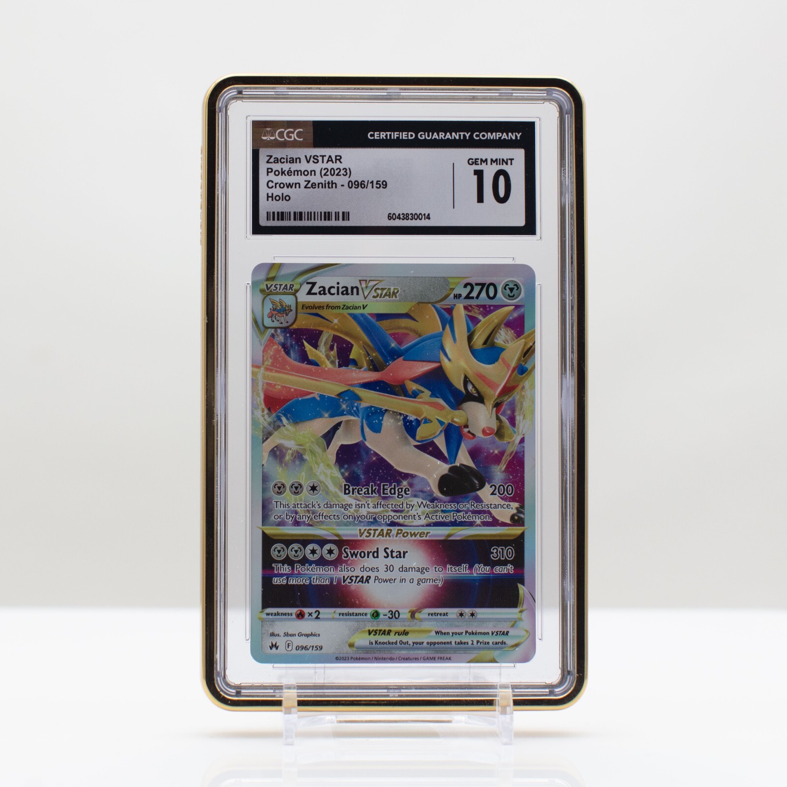 Pokemon Zacian VSTAR holo #96 Crown Zenith 2023 - CGC 10 Gem Mint