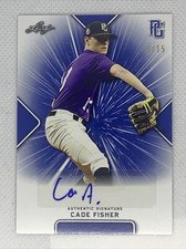 2021 LEAF PERFECT GAME BLUE CADE FISHER PAPER RC AUTO # 3/15