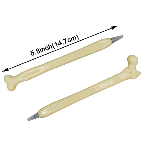 Novelty Bone Shape Ballpoint Pens - 10 Pack Skull Bone Pens For Nurses & Doctors