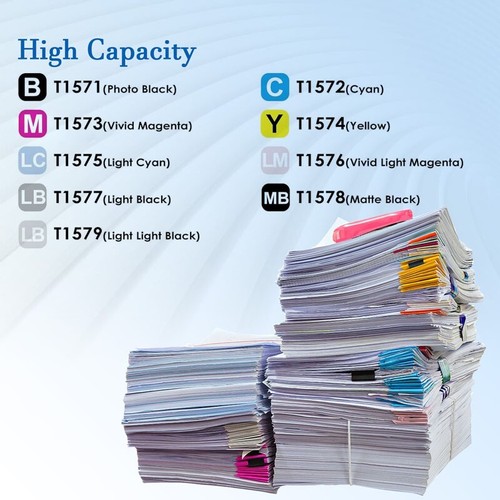 2 Set T157 T1571 Ink Cartridge T157120-T157920 for Stylus Photo R3000 (9 Color) - Picture 2 of 7