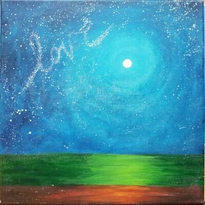 #ad #ad Love is in the stars full moon scape Spiritual Original Painting Canvas art $70.00