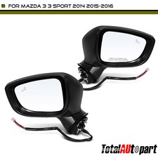 2pcs Black Power Mirror W Blindspot For Mazda 3 3 Sport 2014-2016 Left Right