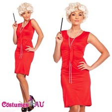 Red Flapper 20s 1920's Chicago Gangster Fancy Dress Costume Full Outfit