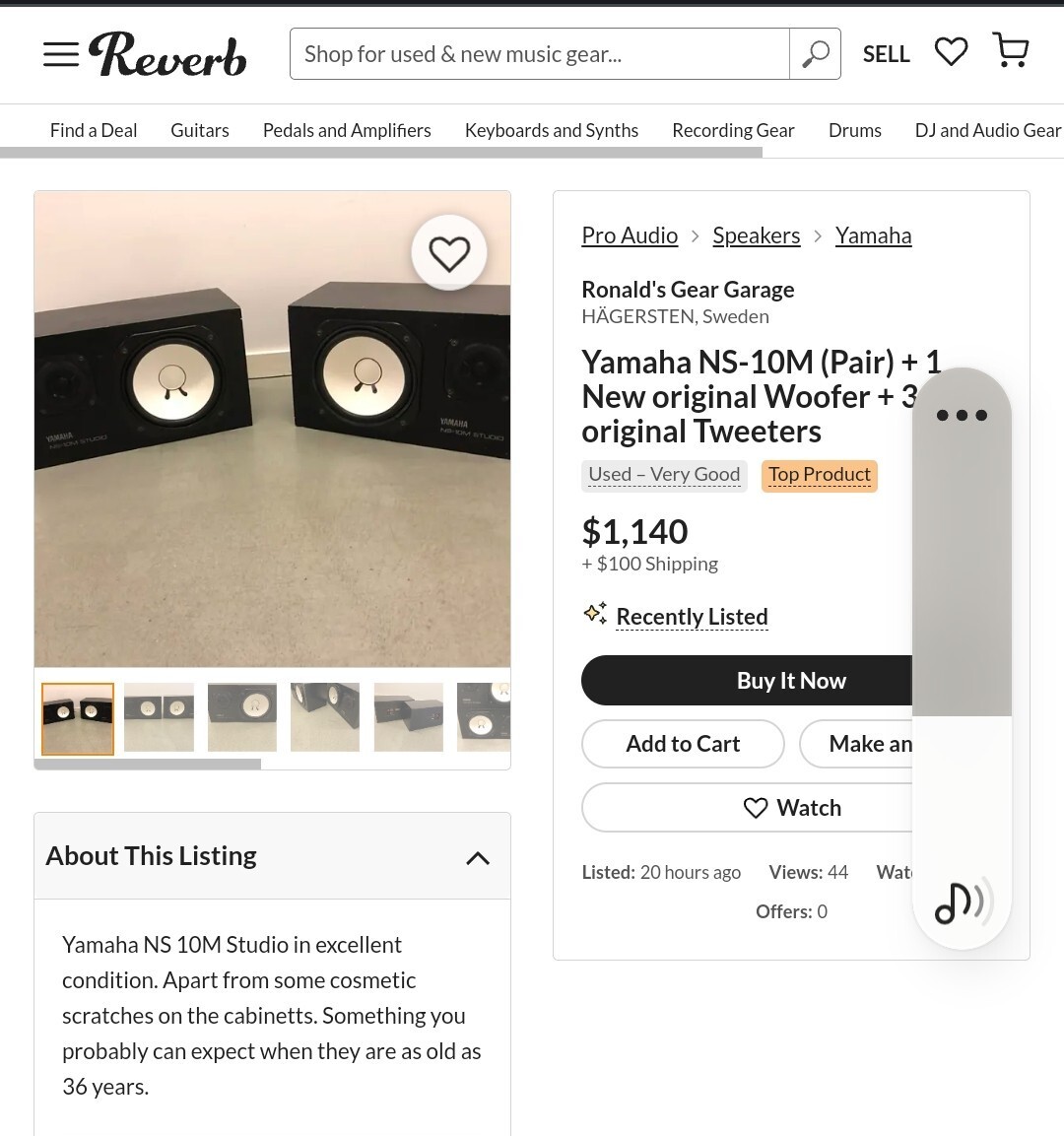 Yamaha NS10MC Studio Monitors eBay