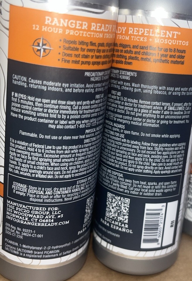 3 pack Ranger Ready Picaridin Insect MOQUITO Repellent Bug & TICK Spray ...