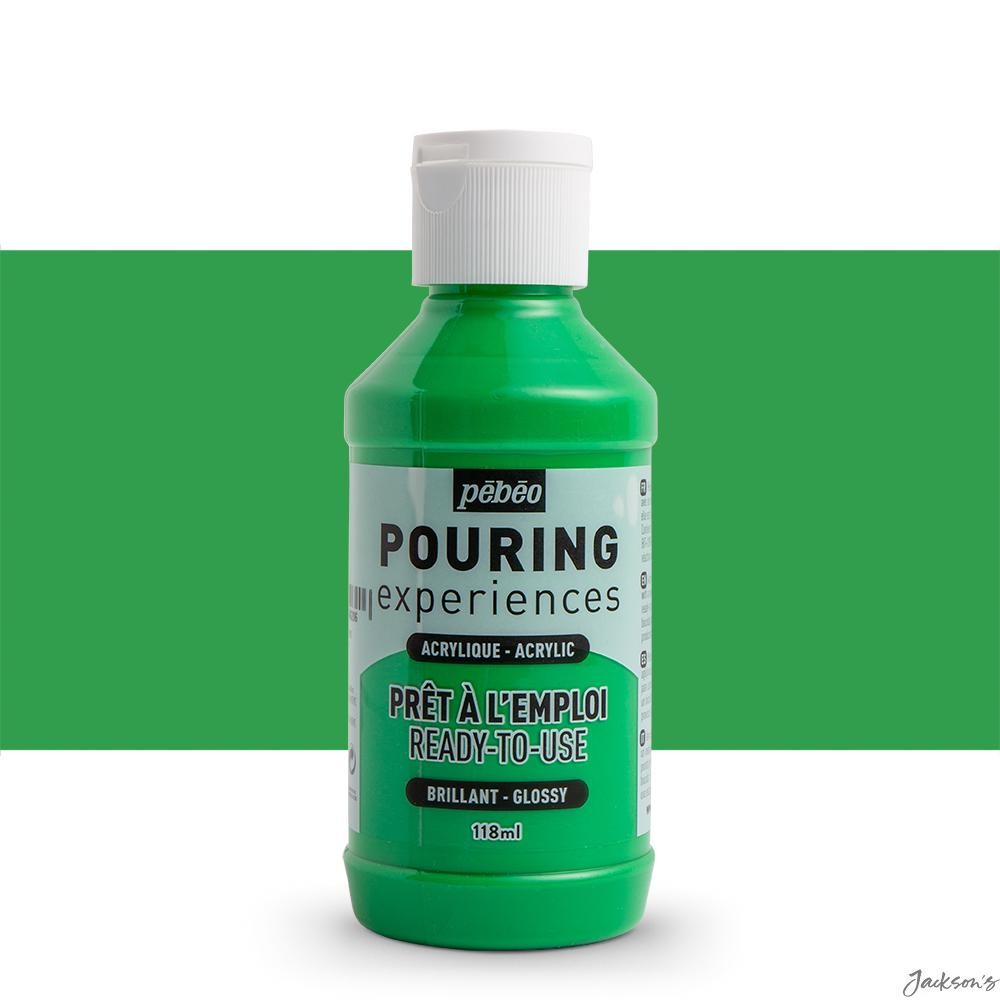 Pebeo Pouring Experiences Acrylic Paint Fluid 118ml Bright Green Pour Art