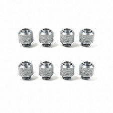 8-Pack G1/4 Compression Fitting Silver 3/8" ID Soft Tube PC Water Cooling