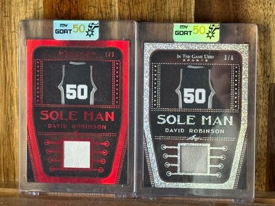 2022 Leaf In The Game David Robinson Game Worn Shoe Patch Sole Man 1/3 & 3/8