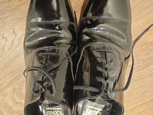 Crockett & Jones 'CHATHAM' Black Cap Toe Mens Leather Dress Shoes Oxford 11.5 - Afbeelding 8 van 24