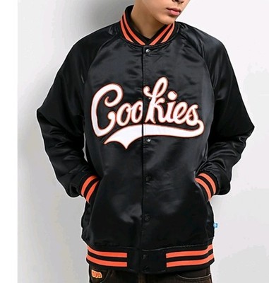 Cookies Size L Black/ Orange Varsity Jacket Mens Stand-Up Collar 