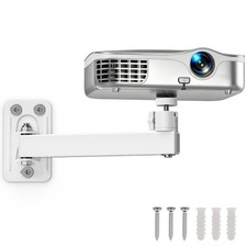White Projector Stand Wall Mini Ceiling Mount 1/4Inch Thread 360 Rotation