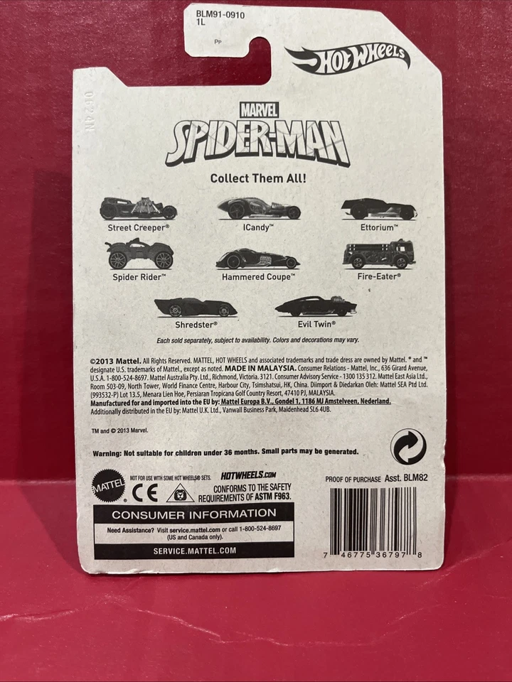 2013 Hot Wheels Spider-Man Fire-Eater #6/8 - Image 3 of 4