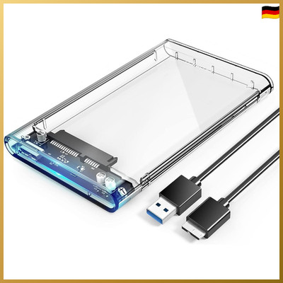 Festplattengehäuse 2,5'' USB 3.0 Extern für 7mm-9,5mm HDD SSD Werkzeugfrei
