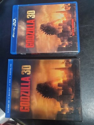 Godzilla (Blu-ray 3D + BLU-RAY + DVD, 2014) Lenticular slipcover/ 3 DISC