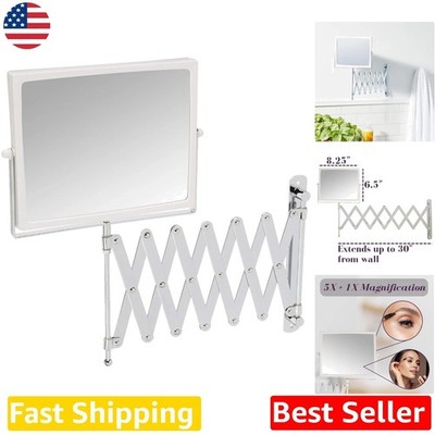Rectangular Vanity Mirror, 5X Magnification, 30'' Extension, Modern Style