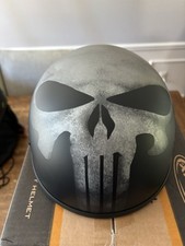 NEW SZ S WCL Beanie Punisher Motorcycle Half Helmet - Small and Light DOT Skull.