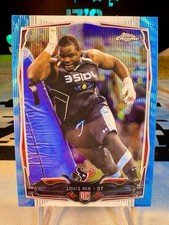 2014 Louis Nix Topps Chrome Blue Wave Refractor Rookie Card #153 Texans. rookie card picture