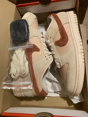 Nike Dunk Low Women's Size 10 Terry Swoosh Shimmer Mars Stone DZ4706-200