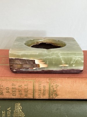Vintage Onyx Marble Ashtray Jade Green Color