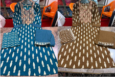 Designer Women's Straight Kurti Pant Dupatta Set Indian Bollywood Salwar Kameez