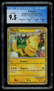 CGC 9.5/10 GEM MINT Pokemon French Pikachu World Collection Holo Promo