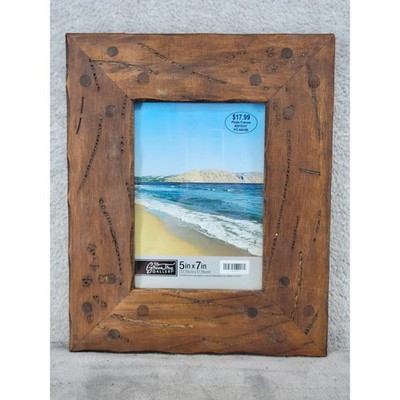 Green Tree Gallery Rustic Wood 5x7 Photo Frame Distressed Brown 2010247 Hobby