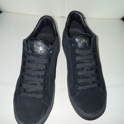 Black Canvas Comfort Logo Lace Up Men's Casual Round Toe Sneakers