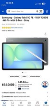 Samsung Galaxy Tab S10 FE 10.9" 128GB Wi  Fi Tablet Gray S Pen Support