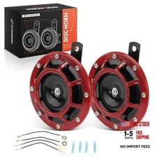 2 Pack Disc Horn High Low Universal Electric Horns Waterproof Round Loud
