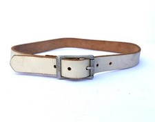 Authentic Nyovee 100 Leather Cracked Ivory Cream Beige Off White Belt XXS 24