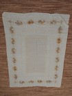 Vintage tablecloth 100% linen, wine and vinegar bottle pattern, 49-1/2" x 64" — photo 2