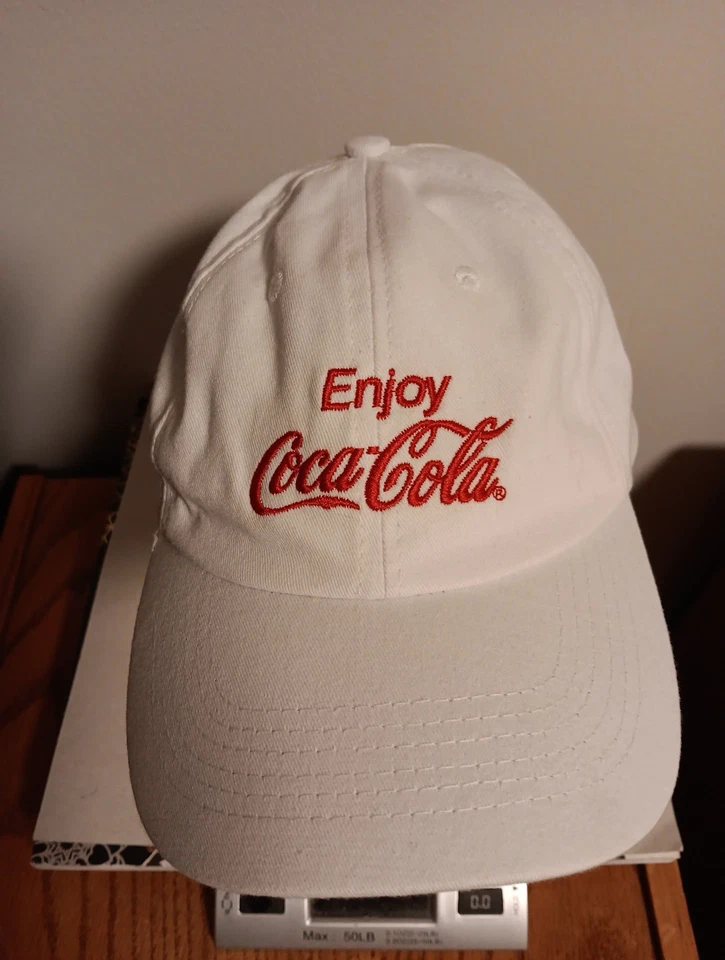 Enjoy COCA-COLA Baseball Cap Strap Back adjustable White Red letters unisex - Image 3 of 4