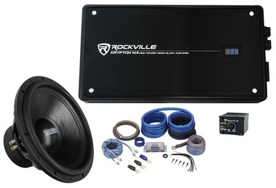 Sundown Audio SA-15 V.3 D2 15'' 1500w RMS Car Subwoofer+Mono Amplifier+Amp Kit
