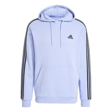 adidas Essentials Fleece 3Stripes Pullover Hoodie Mens Blue Casual Outerwear JJ3