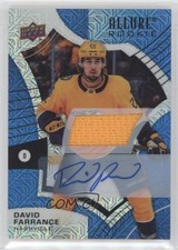 2021-22 Upper Deck Allure Rookies Blue Line Jersey 9/75 David Farrance Auto 0o66