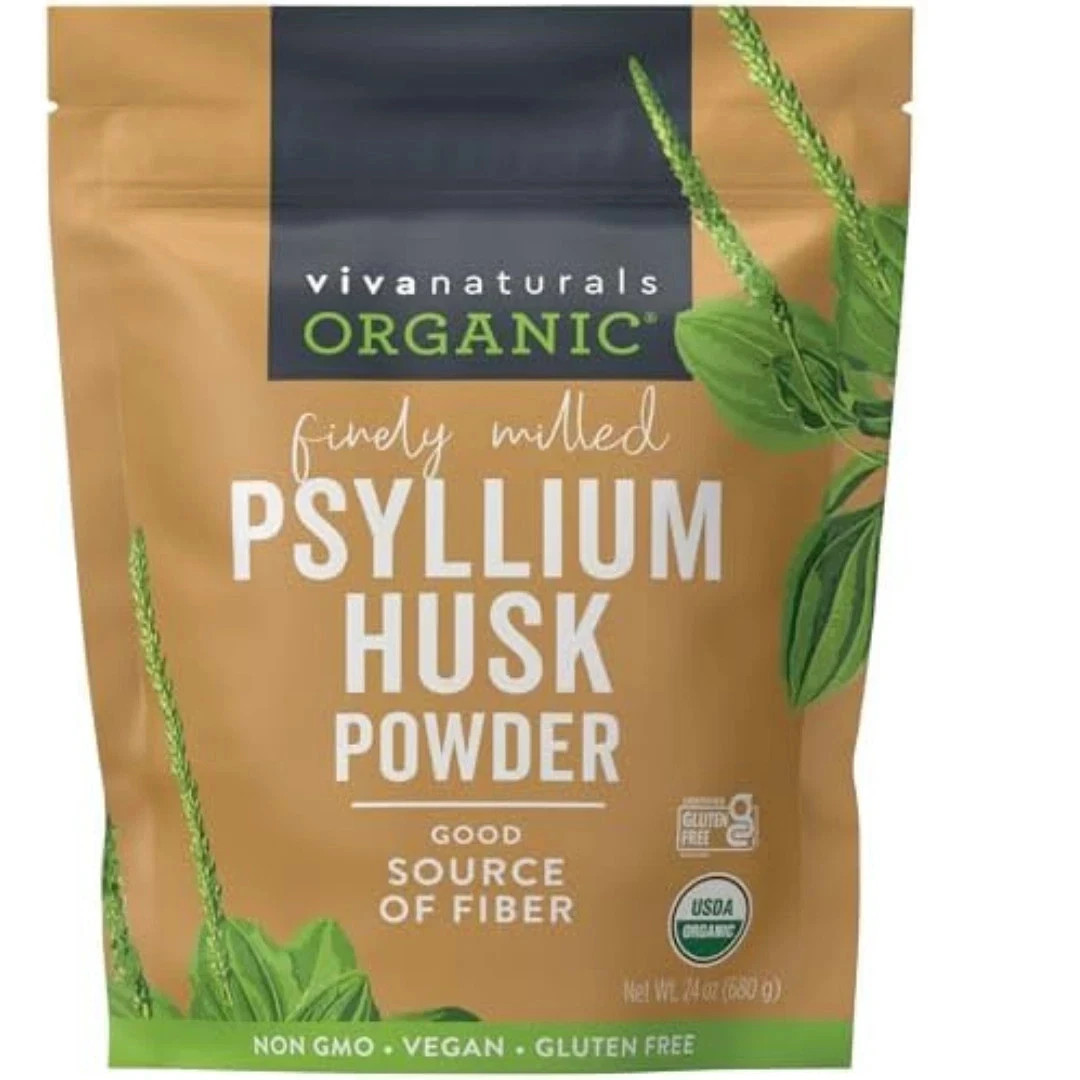 Viva Naturals Organic Psyllium Husk Powder 1.5 Lbs Easy Mixing Fiber Supplement