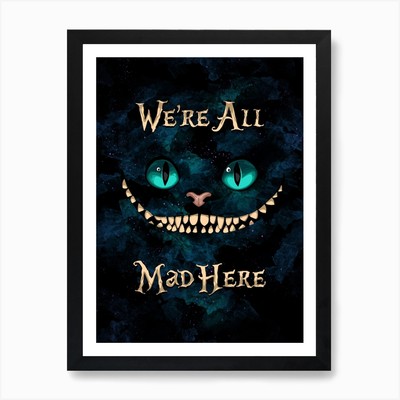 Alice Cheshire Cat Smile Kunstdruck gerahmt Wandbild Poster Leinwanddruck Bild